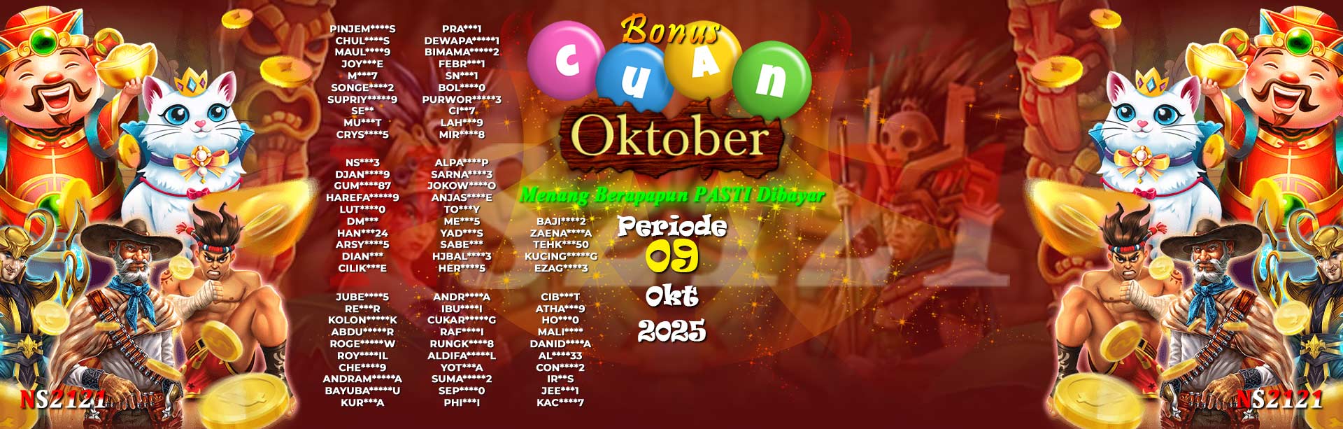 WINNER CUAN OKTOBER NS2121
