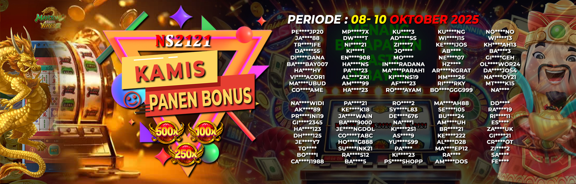 WINNER KAMIS PANEN BONUS 