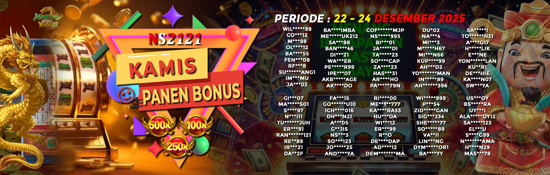 WINNER KAMIS PANEN BONUS 