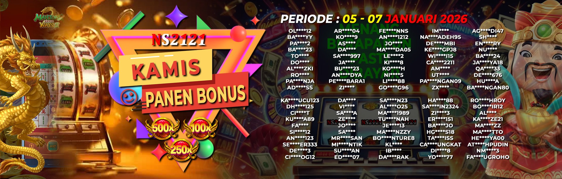 WINNER KAMIS PANEN BONUS 