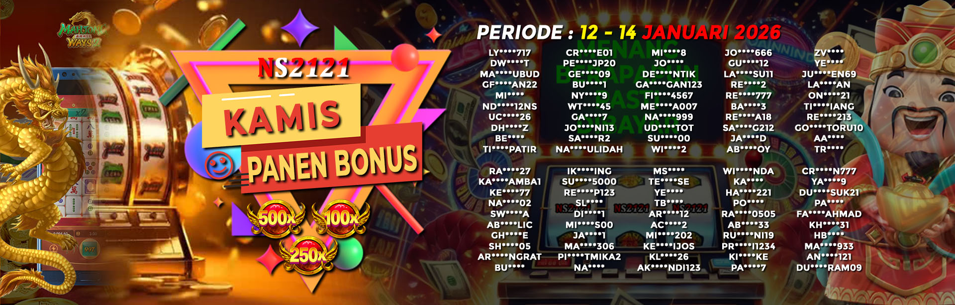 WINNER KAMIS PANEN BONUS 