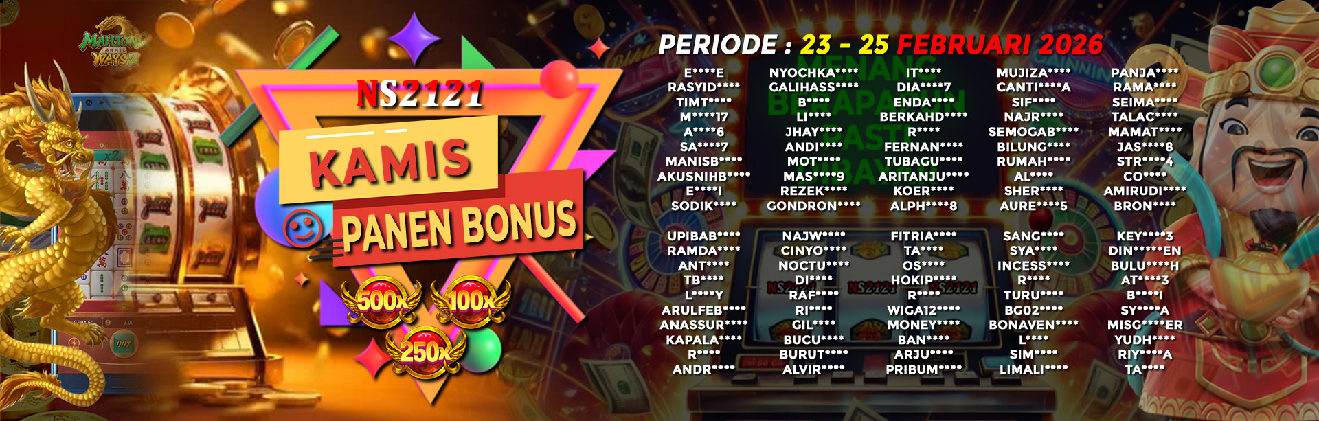 WINNER KAMIS PANEN BONUS 